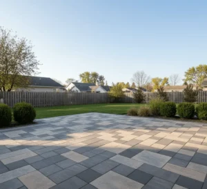 Outdoor paving tiles installed on a stylish residential patio in Buffalo, NY