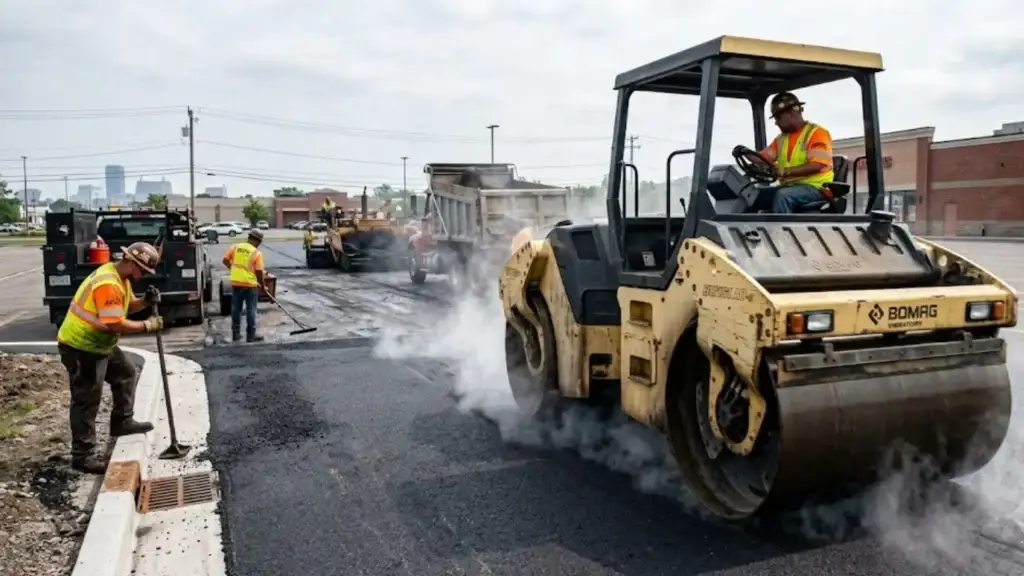 process of asphalt paving